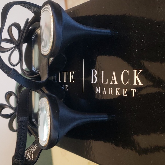 NIB WHBM Contessa Black High Heel Sandals Size 6.5 - Picture 4 of 7